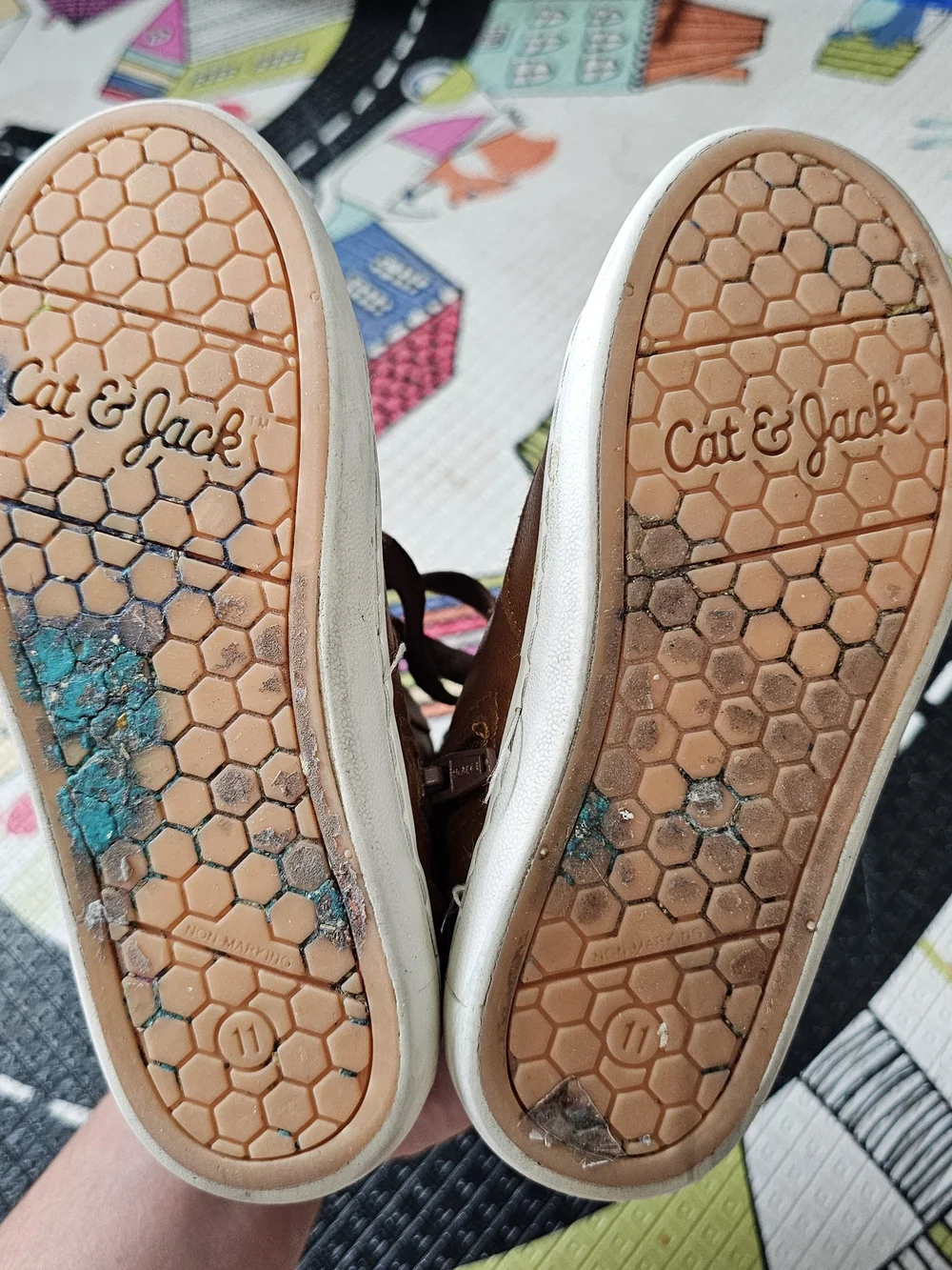 Cat & Jack Tan/Brown High-Top Kids Dress Sneakers